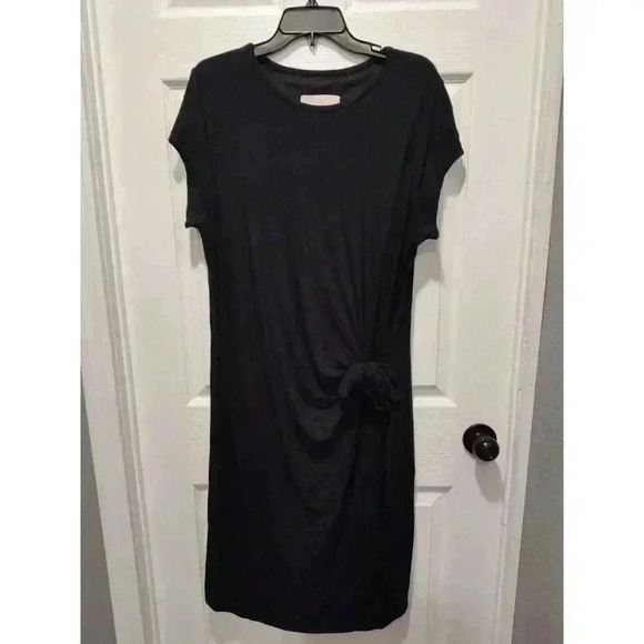 Loft Black Side Tie Lined Knit‎ Dress Size XLARGE - Picture 7 of 7
